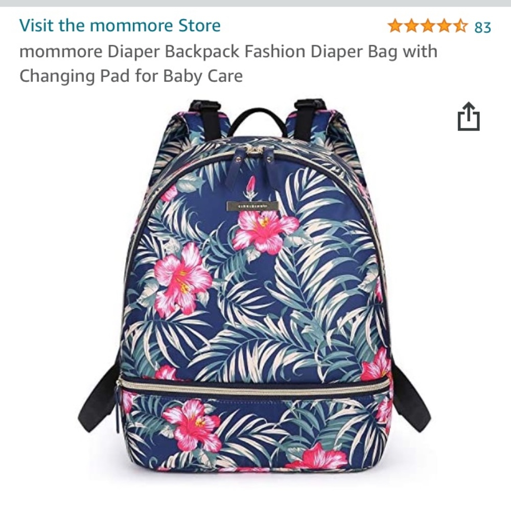 NWOT Diaper bag backpack with changing pad- new never opened.